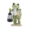 Froschstatue mit Laterne Outdoor-Figur Harz-Gartenskulptur für Blumenbeet,