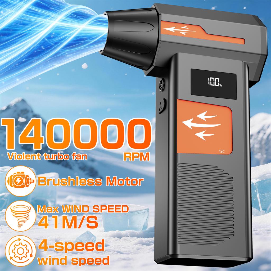 Car Violent Fan Turbo Blower With Outlet Nozzles Blow Snow Jet Fan Blow And Suction 2 In 1 110000RPM Electric Air Duster Cleaning Blowing Tool