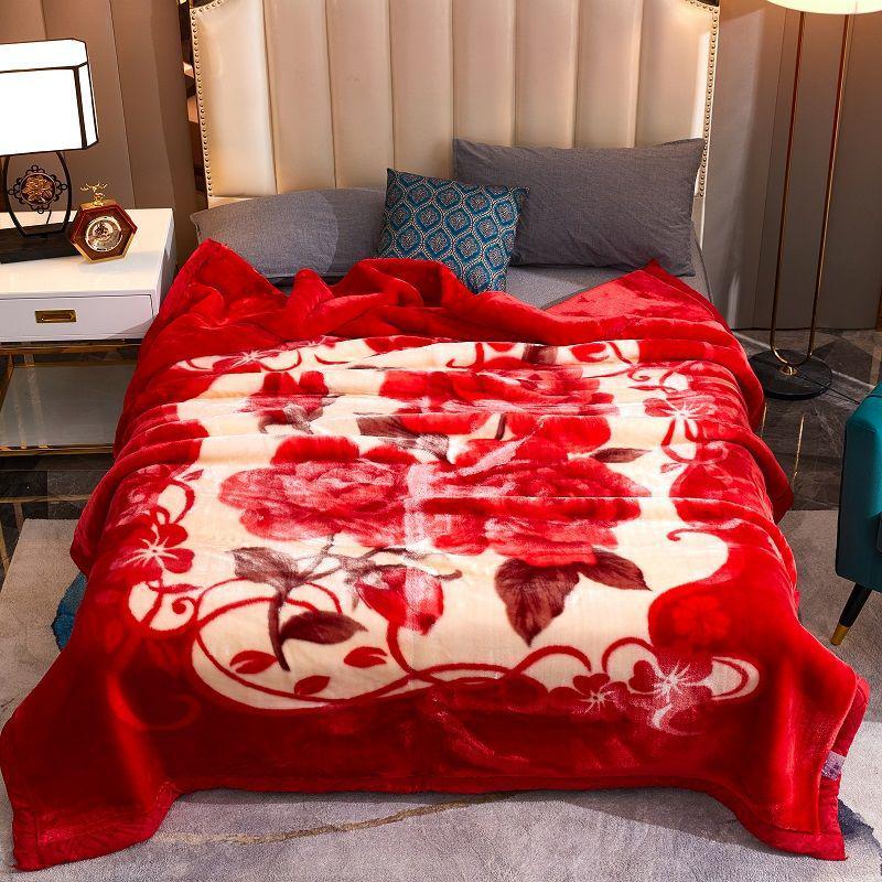 G5Z Double Layer Thickened Raschel Blanket - Cozy Autumn/Winter Quilt for Couples or Wedding Cover