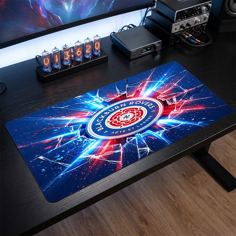 Tappetino per Mouse Grande Stampa Calcio Blackburn Rovers, Tappetino Esteso Antiscivolo per Scrivania da Gioco per Ufficio Casa