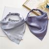 Summer Women Solid Hair Scarf Vintage Triangle Bandanas Satin Elastic Hairbands Children Girl Headbands Hair Accessories