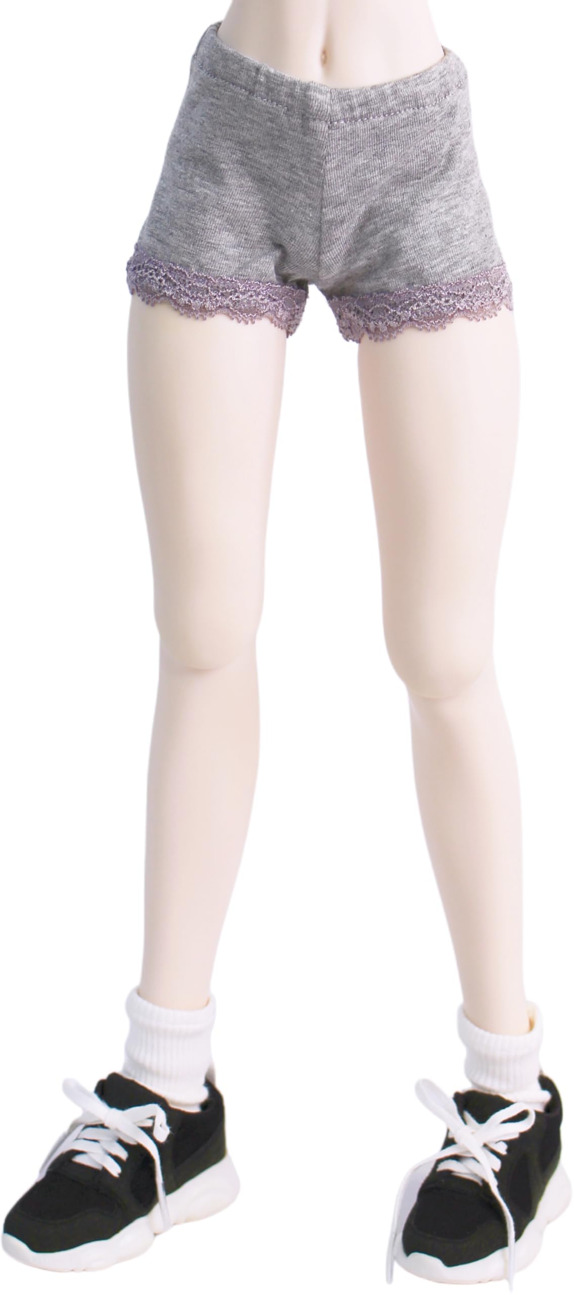 

[Petite Marie] 13 DD Compatible, 1-Minute Length, Lace-Trimmed Leggings, Light Gray, Spats, Fitness Pants, Daily Pants, Casual Pants, 60cm Doll, BJD,