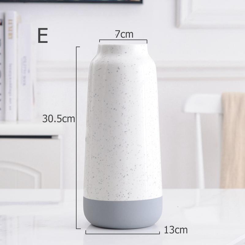 1pc Multicolor Ceramic Vase with Rope Design White Grey Flower Vase Home Decoration Flower Container Pot
