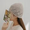 Women's Summer Punching Short Beanie Hat with Diamond Pattern