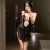 Sexy Pure Desire Lace Hot Mesh Lace Sweet Tank Mini Dress Short Teasing Pajama Dress Elegant  New Sweet Fashion Korean Kq7U