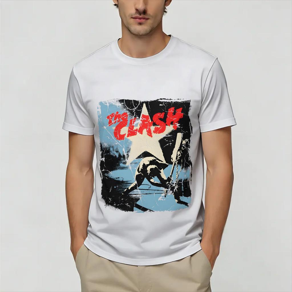 Unisexs TShirts Vintage The Clash Vintage Cotton Tee Shirt Short Sleeve T Shirts Crew Neck Clothes Gift Idea