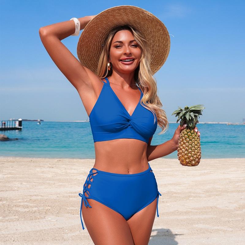 Swimwear New European and American Split Swimsuit Women's Nylon Bikini Spot Can Be Customized To Change Colors