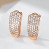 Rose Gold Color English Earrings For Women Full Shiny Natural Zircon Accessories Wedding Jewelry Valentines Gifts