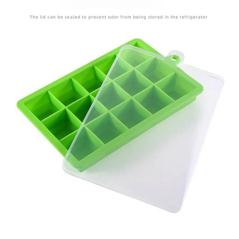 15 Fächer Eiswürfelform Schachtel Silikon Eiswürfel Quadratische Tablettform DIY Bar Pub Wein Eisblöcke Hersteller Modell Küchenwerkzeuge