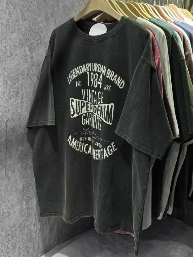 

Летняя винтажная футболка Waed оверсайз с принтом хлопок 00% женская модная ретро с коротким рукавом повседневная удобная футболка 4XL