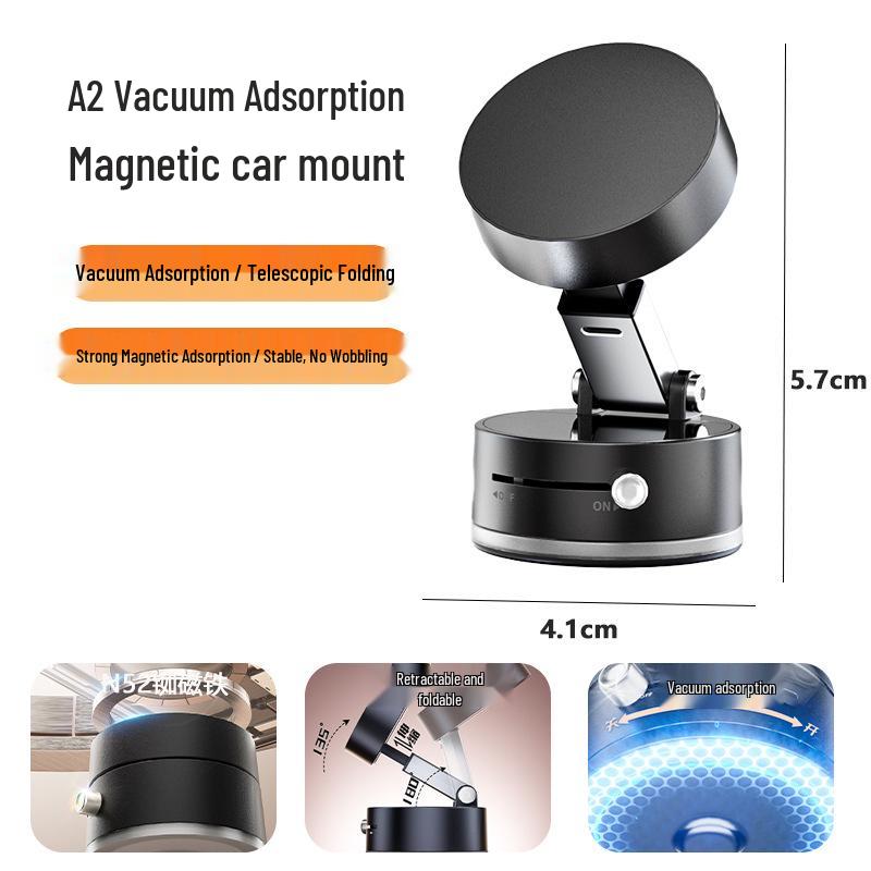 

Universal Magnetic Car Phone Holder with 360° Rotation and Vacuum Suction for Easy Navigation