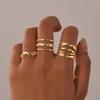Vnox Aesthetic Geometric Rings For Women,Stainless Steel Smooth Adjustable Open Finger Ring,Elegant Jewelry Wedding Gifts
