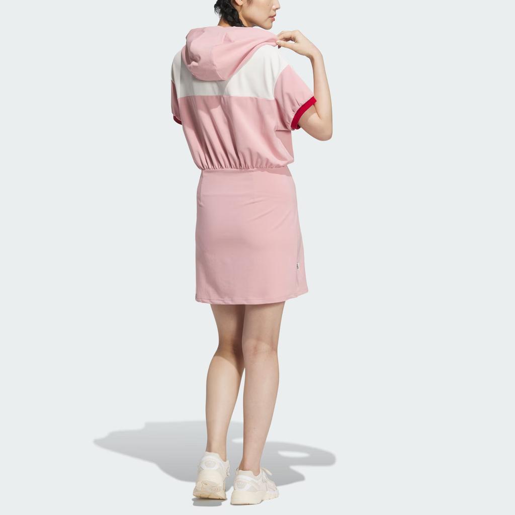 Adidas Disney HdL Colorblock Hooded Short Sleeve Dress Women Dress Miracle-Purple Pink JP1437