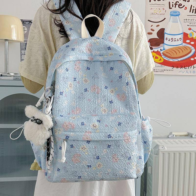 Girl Cute Backpack Large Capacity Versatile Backpack Printed College Student Campus Style School Bag Sweet Backpack