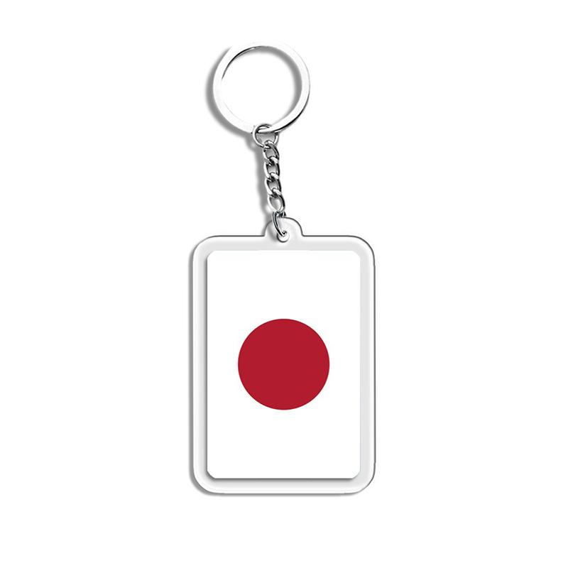 Acrylic Keychain Country Flags Collection United States Spain Russia France For Car Key Bag Gift Souvenir
