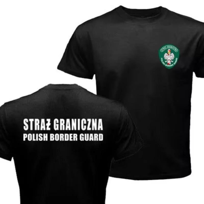 Summer New Polish National Border Guard Patrol Military Fan SG Same Printed Cotton Short Sleeve T Oversized T Shirt