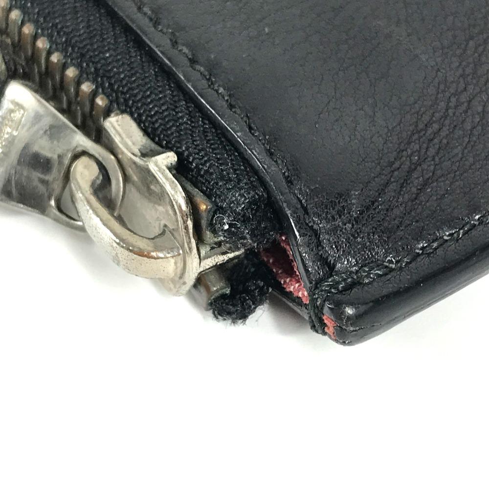 Salvatore Ferragamo Vintage Logo with Strap Bag Pouch Clutch Bag Leather Black