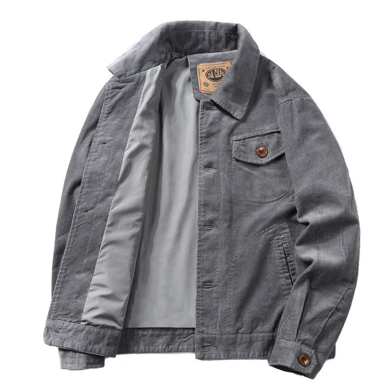 Весна и осень Новая куртка Мужская тонкая вельветовая куртка Мужская ретро рабочая куртка M