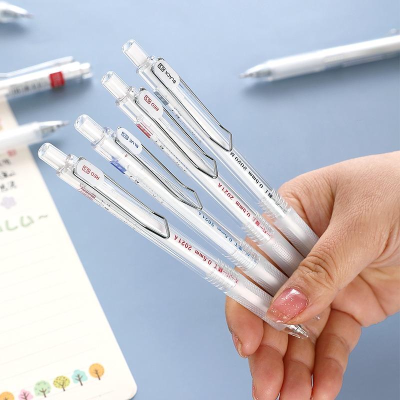 Japanese Minimalist Style Transparent Barrel 0 5mm Retractable Quick Dry St Tip Neutral Gel Pen