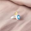 Swiss Blue Topaz Gemstone 925 Sterling Silver Handmade Ring Fashionable Jewelry RR-58-7