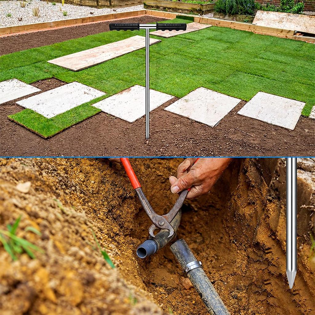 Bodenprobenstab 48 Zoll mit T-Griff Widerstandsfähige Sondierung für Landschaftsgärtner, Gartenarbeit,