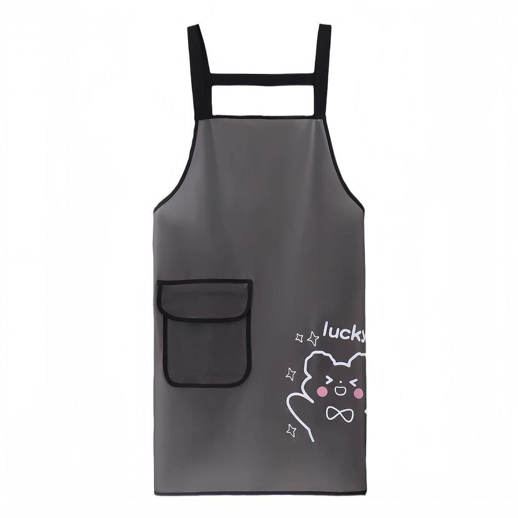 Sleeveless Waterproof TPU Kitchen Apron - Oil-Proof, Semi-Transparent, No-Wash Design