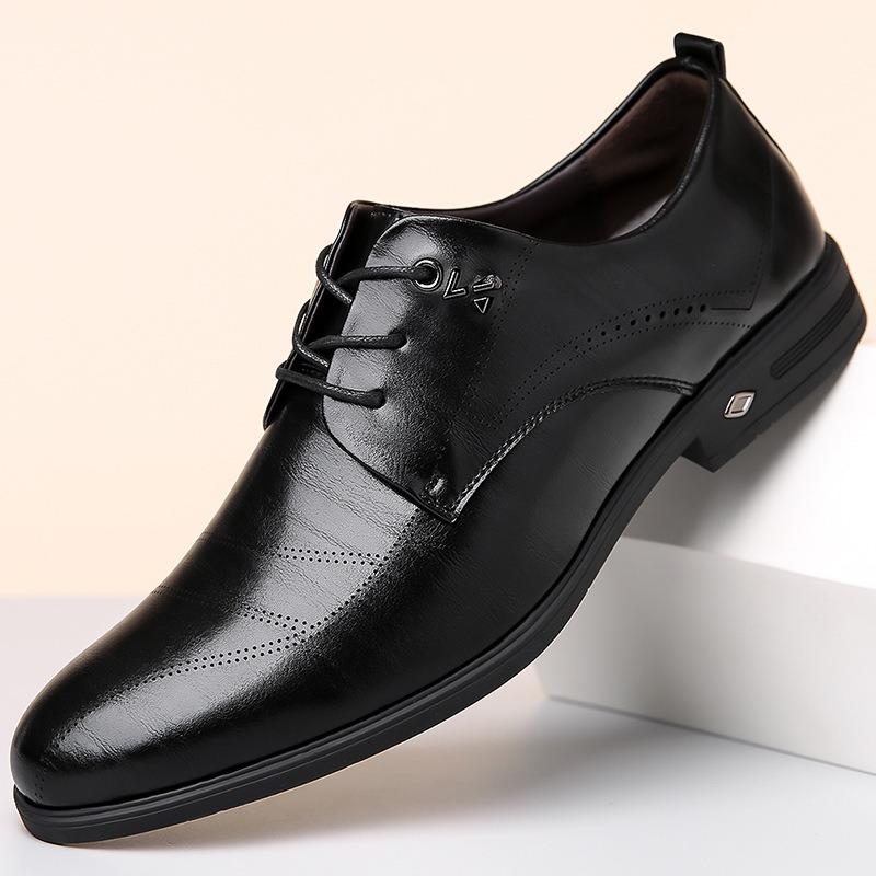 Fashion Designer Leather Platform Business Dress Shoes for Men Fashion Soft-soled Casual Spring Autumn Men's Point-toe Wedding Shoes Men
