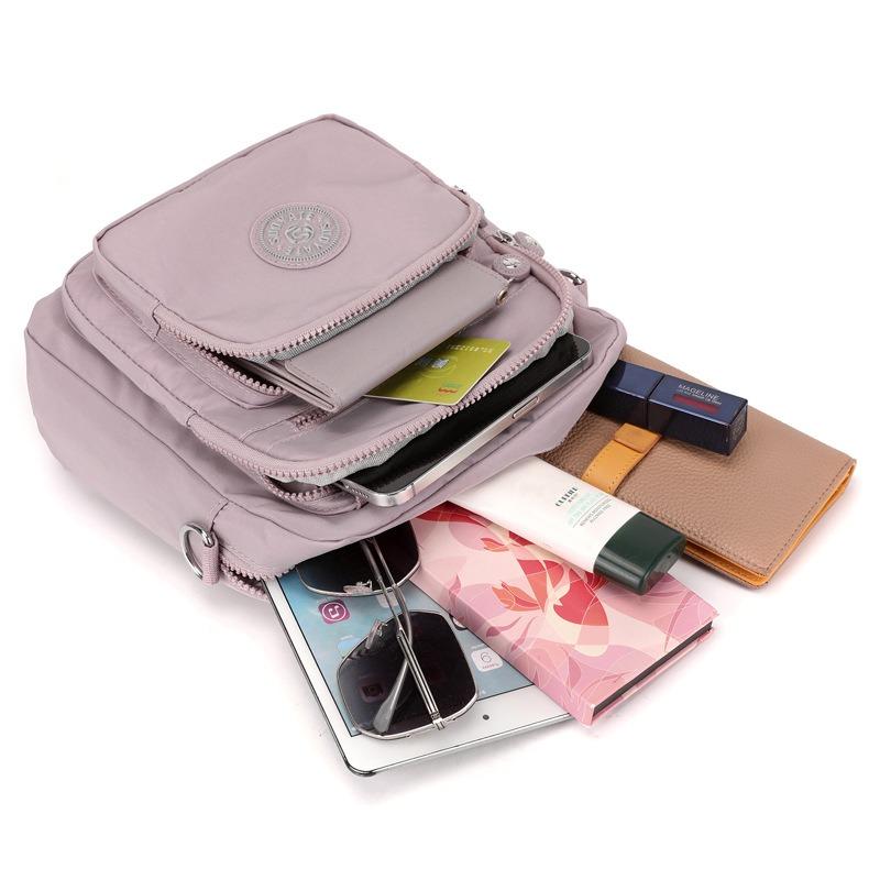 Multifunctional Women's Backpack Lightweight Anti-splashing Nylon Bag Large Capacity Shoulder Messenger Bag Casual Handbag