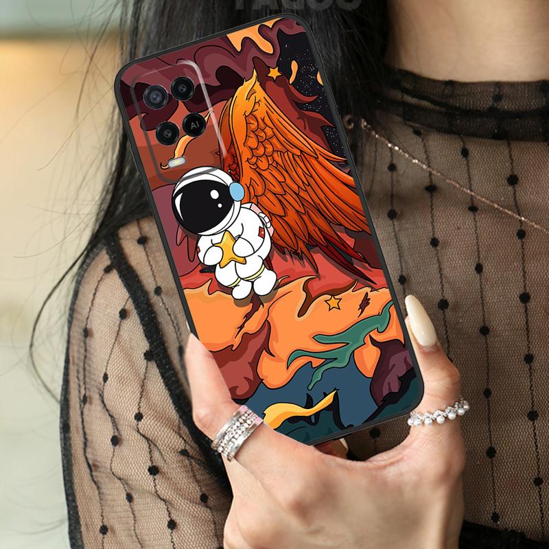 Astronaut Spaceship Case For Oppo A80 A60 A40 A17 A57 A77 A74 A54 A94 A78 A98 A18 A38 A58 A96 A76 A16 A15 A5 Pro
