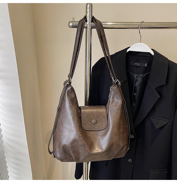 Fashion Retro Large-capacity Bag Women's 2025 New High-end Shoulder Bag Versatile Tote Bag Multi-purpose Backpack