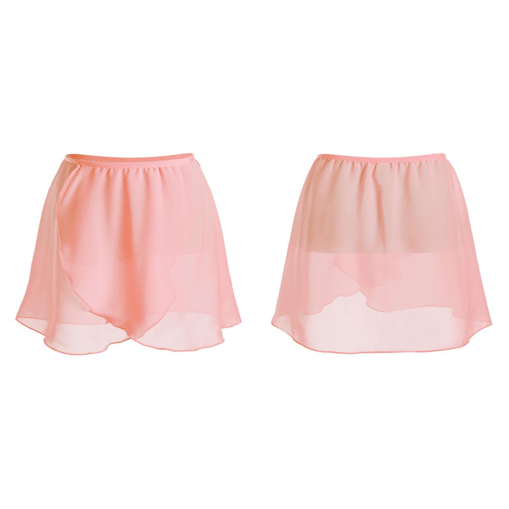 Chiffon Skirt Kids Elastic Waistband Irregular Slit Miniskirt for Stage Performance Gymnastic Costume