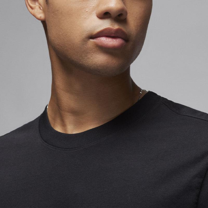 Jordan Letter Print Crew Neck Short Sleeve T-Shirt Men Tops Black FD7026010