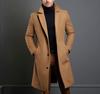 Gabardina negra cálida y cómoda para hombre, abrigo de botonadura sencilla y manga larga, perfecto para otoño e invierno