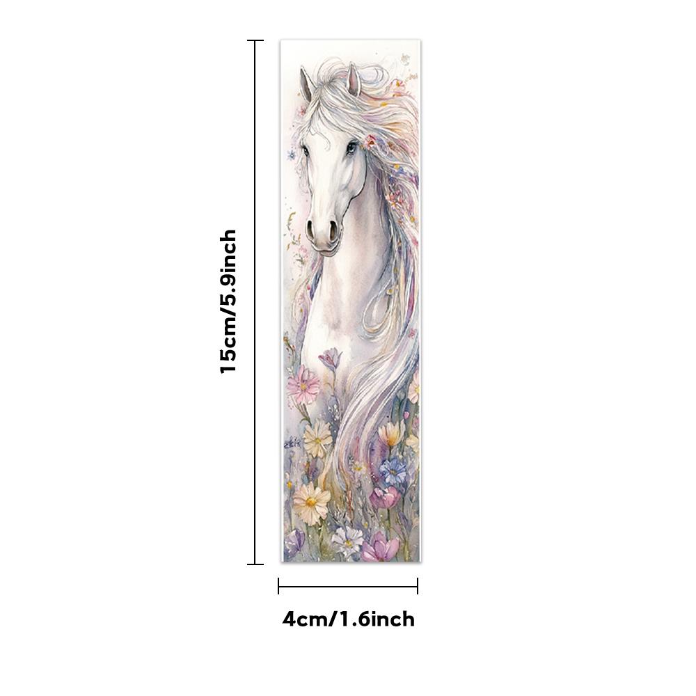 32pcs, Watercolour Horse Bookmarks, Maiden and Horse Series for Teachers, Readers and Book Lovers, Bookmarks, Gifts, Party, Birt