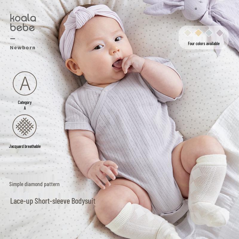 Best-Selling Unisex Baby Bodysuit - Short Sleeve Cotton Summer One-Piece for Newborns