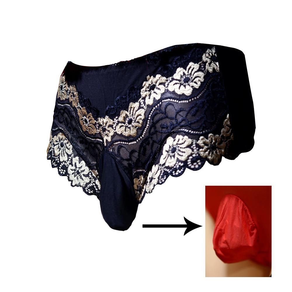 Cheap Underwear Men Jockstrap Panties Sexy Laces Penis Pouch Underpants Enhance T-Back Open Butt Thong Lingerie