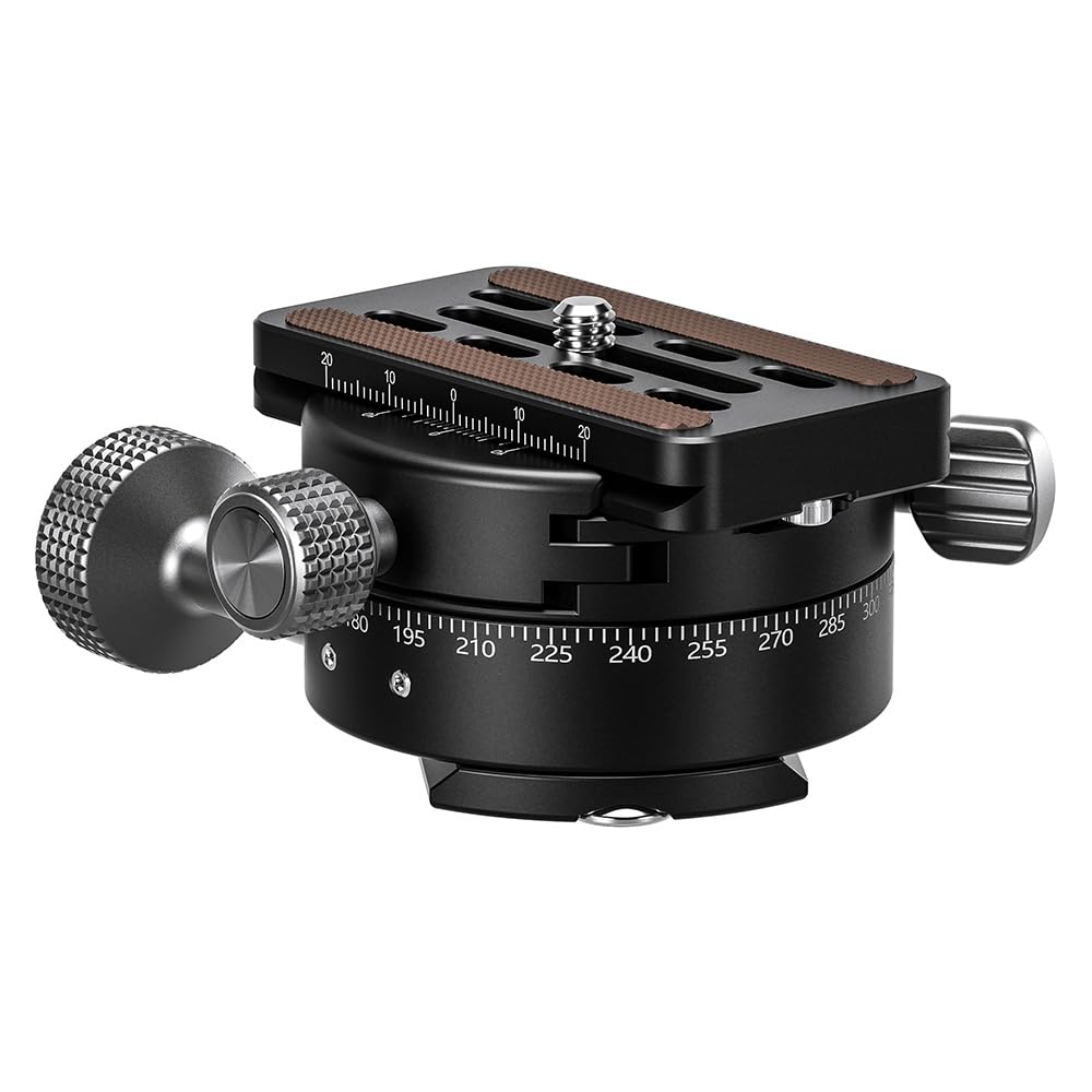 Leofoto Geared Panoramic Head Coarse and Fine Adjustment 20kg Load Capacity Compatible Two Spirit Levels Screw Compatible Precision Geared Panoramic