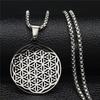 Flower of Life Stainless Steel Long Necklace for Women Men Gold Color Mandala Metatron Necklaces Jewelry Collares Para Mujer