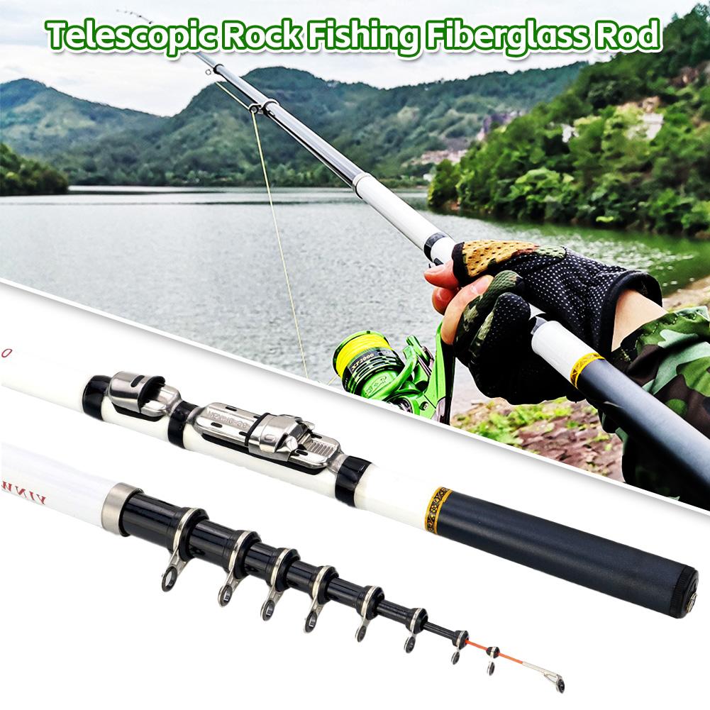 1.8m-3m Fiberglass Fishing Rod Short Pocket Portable Spinning Rod Lure Pole Telescopic Carp Trout Beach Fish Rods for Bass
