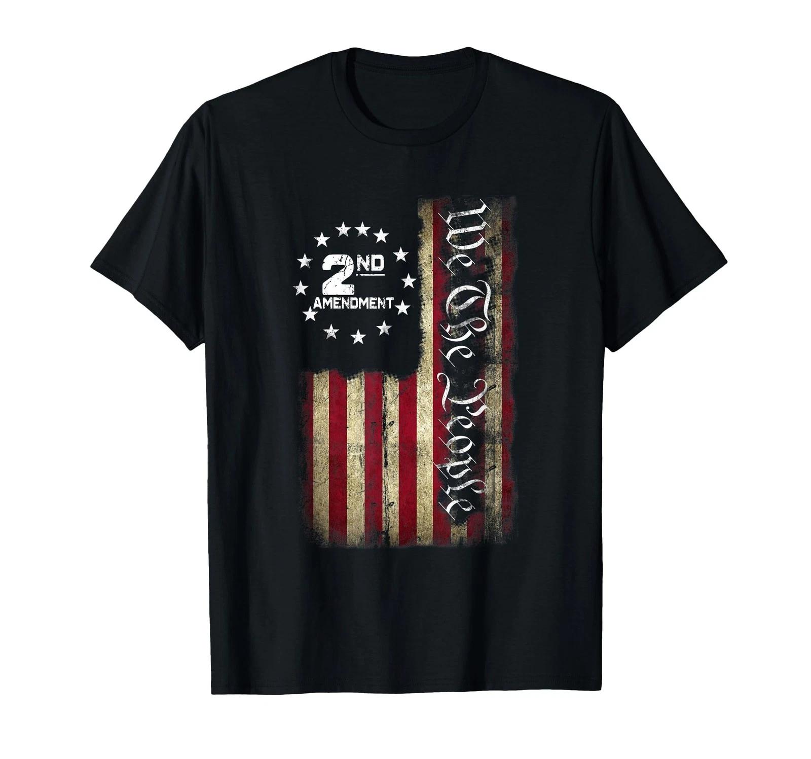 American Flag Patriotic We The People 2nd Amendment T-Shirt L
