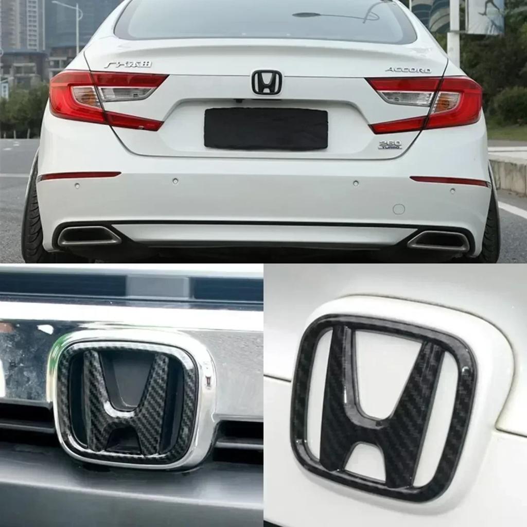 3Pcs Car Front Grille Emblem Rear Trunk Steering Wheel Cover Stickers for HONDA Accord Civic Inspire 10th City Crider CR-V Envix