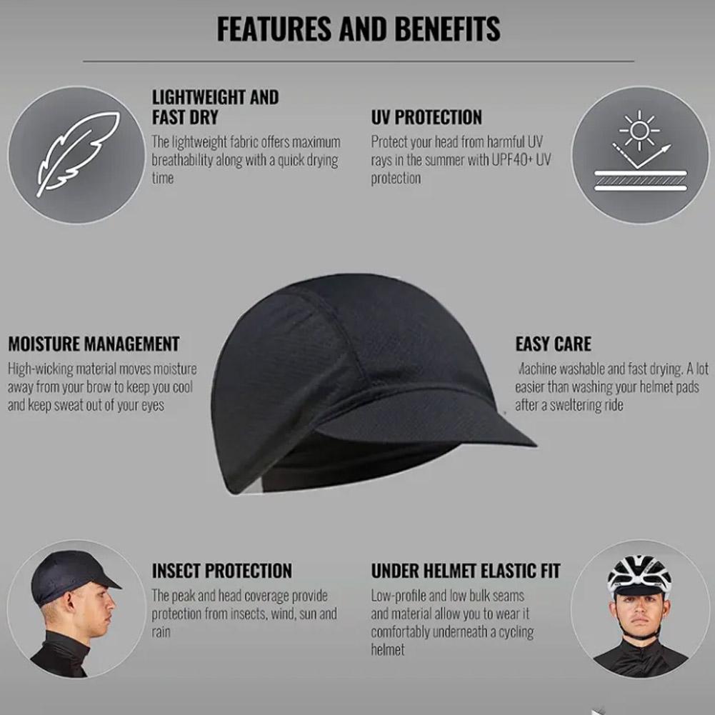 Quick Drying Sports Hat Anti-UV Breathable Helmet Liner Sweat For Outdoor Running Cap Cycling M Z7J2