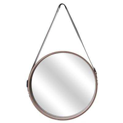 [R2425] - Beige 'Boho' Wooden Mirror - 40 Cm