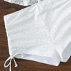 2Pcs/Set Women Sexy High Waist Shell Sling Ruffle Hem Bikini Set Shape Bra Drawstring Swimming