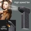 Hair Dryer Shaped Mini Fan Black Rechargeable Handheld Summer Cooling Fan