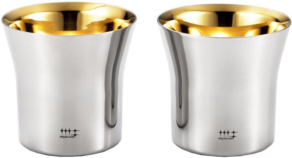 

Сделано в Японии, стакан Yoshikawa, позолоченный внутри, 320 мл, Shiniya Syndicate, двойной замок, YJ2445, набор из 2 шт.