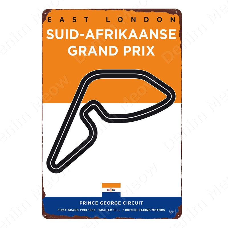 Vintage F1 Championship Metal Tin Sign, Racing Track Poster, Bar Cafe Club Wall Decoration, Grand Prix Circuit Iron Plaque,ZSS84
