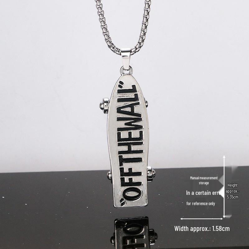 

Unisex Hip Hop Style Retro Scooter Stainless Steel & Pearl Pendant Necklace