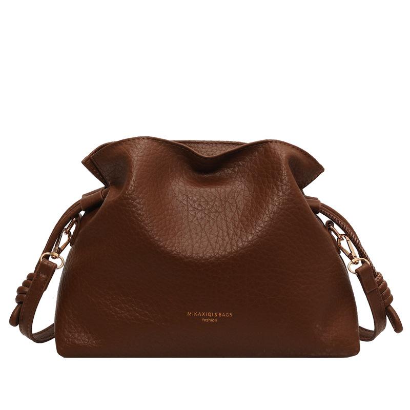 

Сумка-мессенджер женская новая большой вместимости для поездок на работу, сумка-ведро на шнурке коричневый