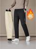 Men's Winter Fleece-Lined Cotton Pants: Cold-Proof, Windproof, Waterproof, Plus Size, Lamb's Wool Thickened for Warmth